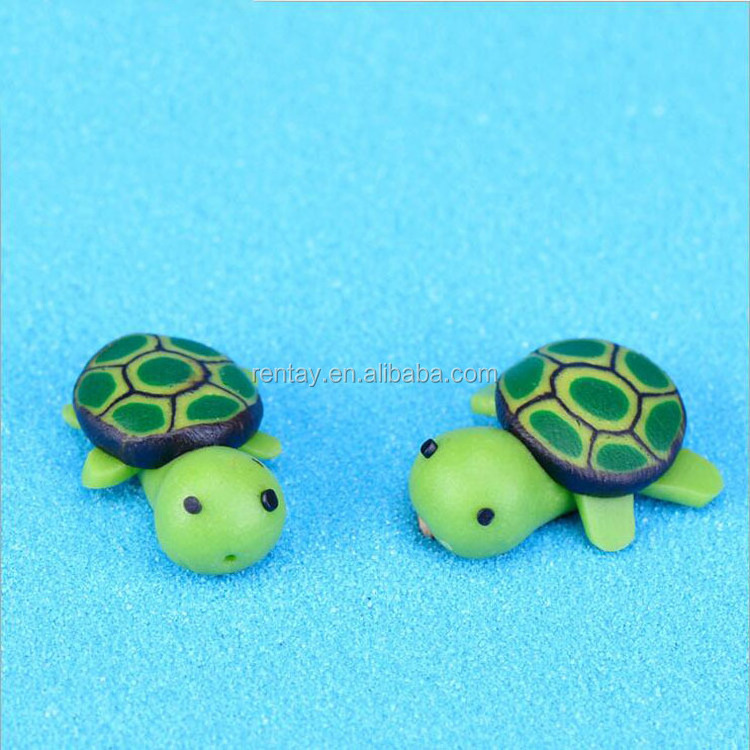 Custom Design 20mm Green Turtle 3D Mini Plastic Jewelry Cartoon Animal Character Kawaii Fashion Resin Figurine