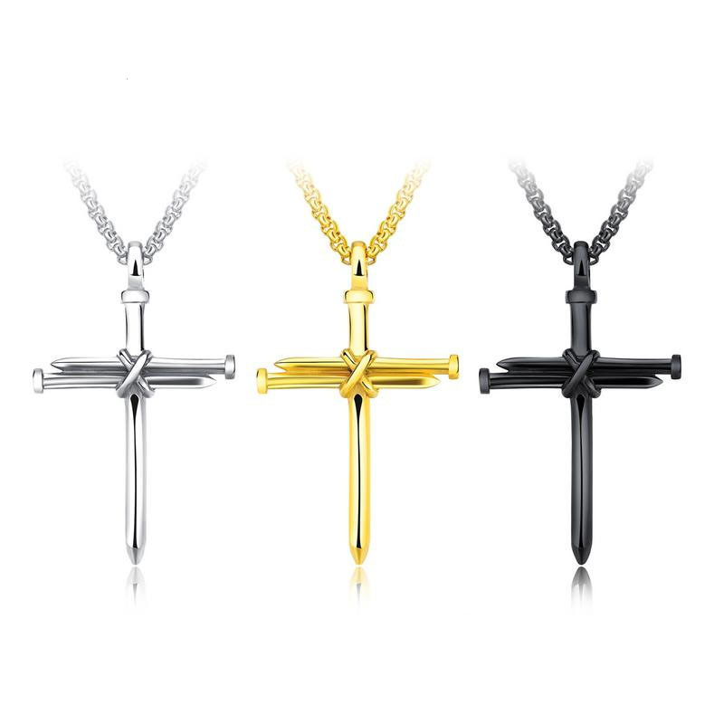 Factory Wholesale Punk Casting Pendant Jewelry Stainless Steel Necklace Men Titanium Christian Cross