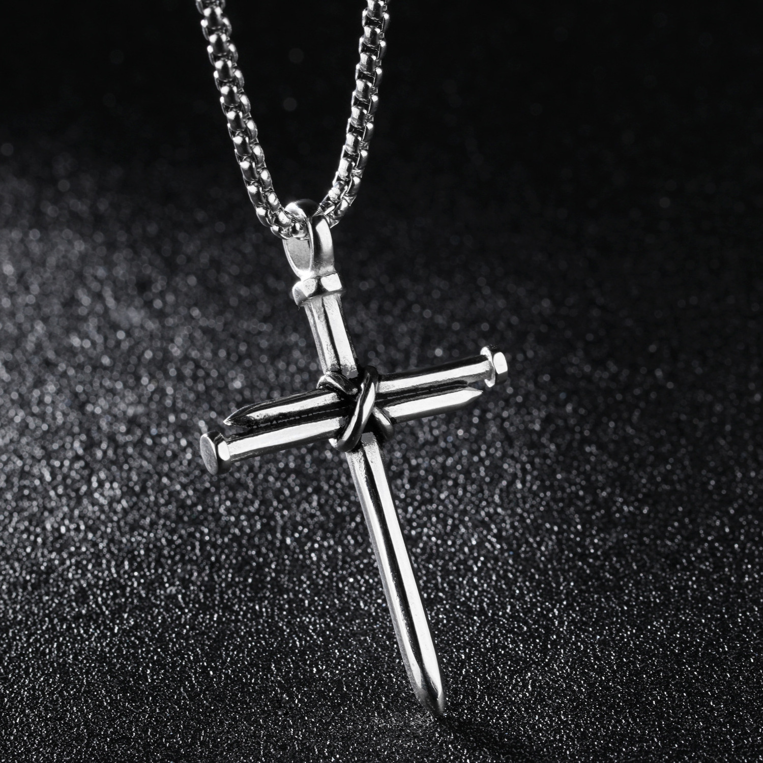 Factory Wholesale Punk Casting Pendant Jewelry Stainless Steel Necklace Men Titanium Christian Cross