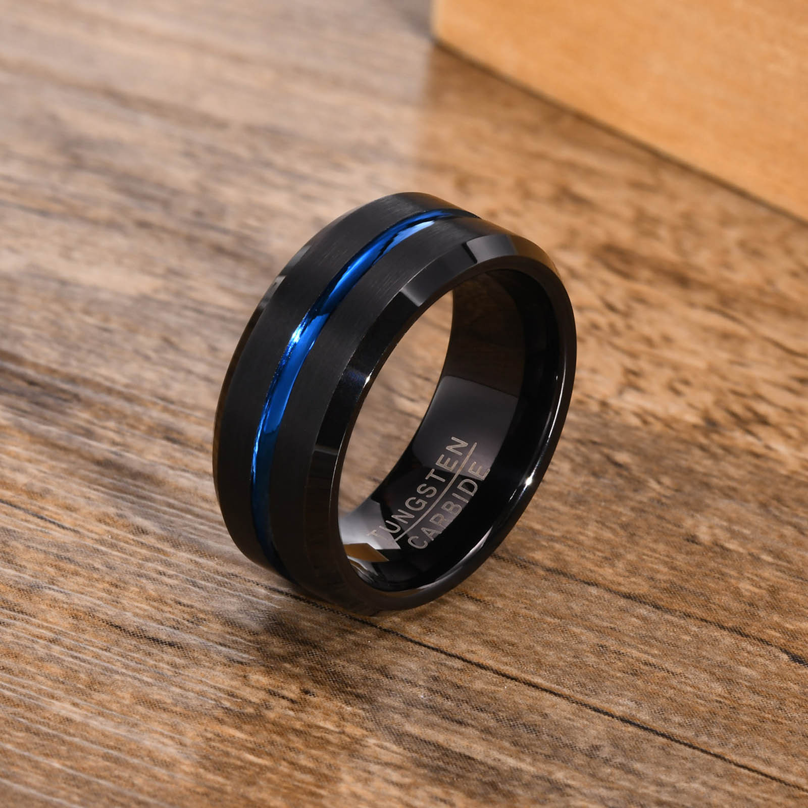 High Quality Tungsten Carbide Stainless Steel Matte Polished Gold Black Men Jewelry Rings TCR-039