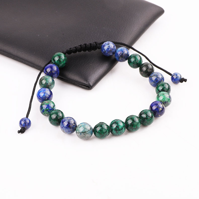 Yiwu Jewelry Factory Making 8MM Natural Stone Cat Eye Jasper Beads Handmade Macrame Friendship Bracelet Adjustable Men Women