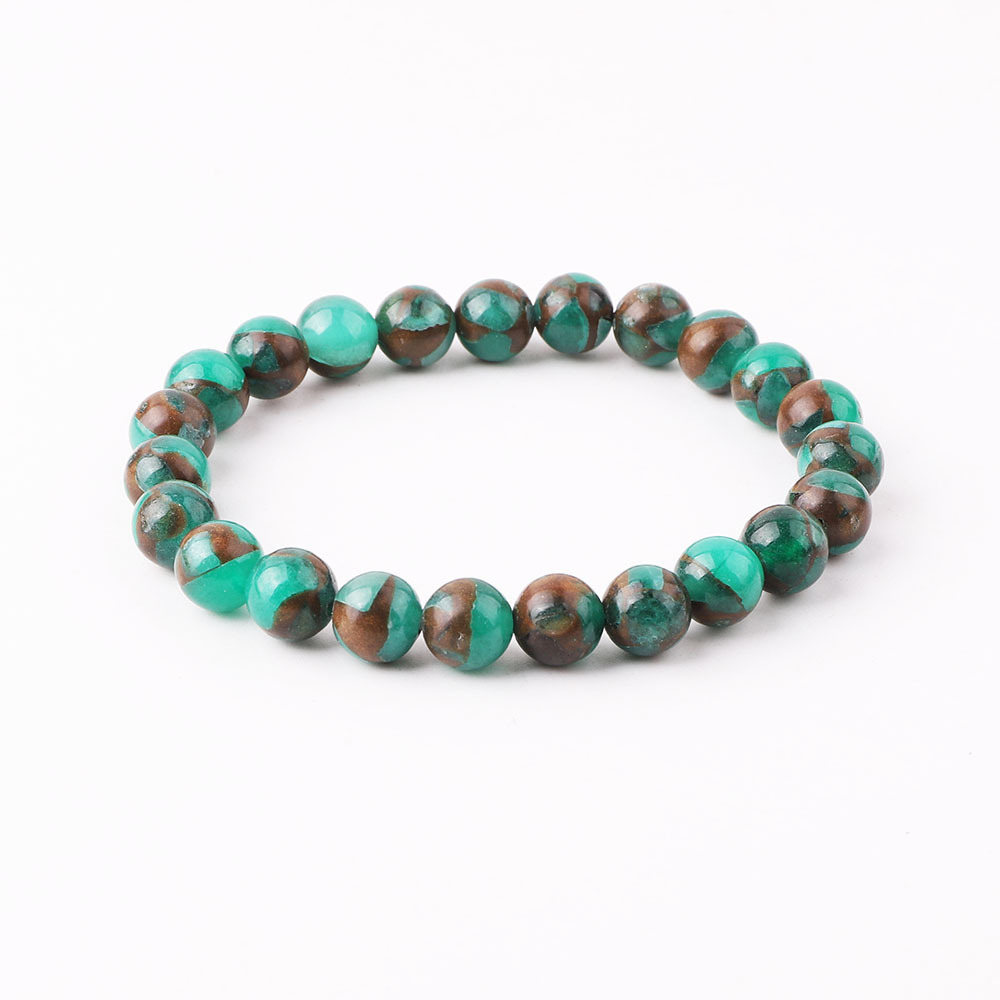 High Quality Natural Stone Bracelet Golden Cloisonne Agate Elastic Bracelet Women JBS12645