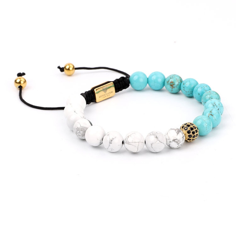 New Design Blue Turquoise Howlite Stone Bead Handmade Bracelet