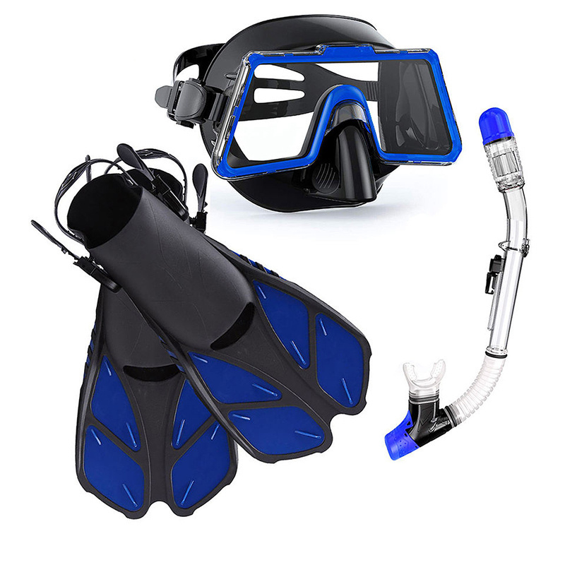 OEM ODM Custom logo Waterproof Silicone Snorkel Set Diving Mask with Fins Sets