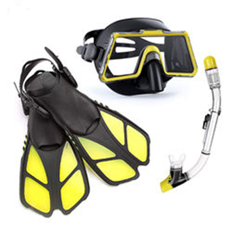 OEM ODM Custom logo Waterproof Silicone Snorkel Set Diving Mask with Fins Sets