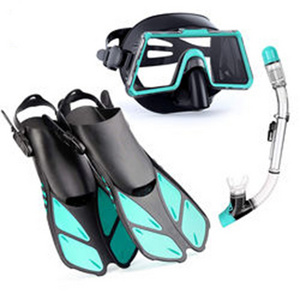 OEM ODM Custom logo Waterproof Silicone Snorkel Set Diving Mask with Fins Sets