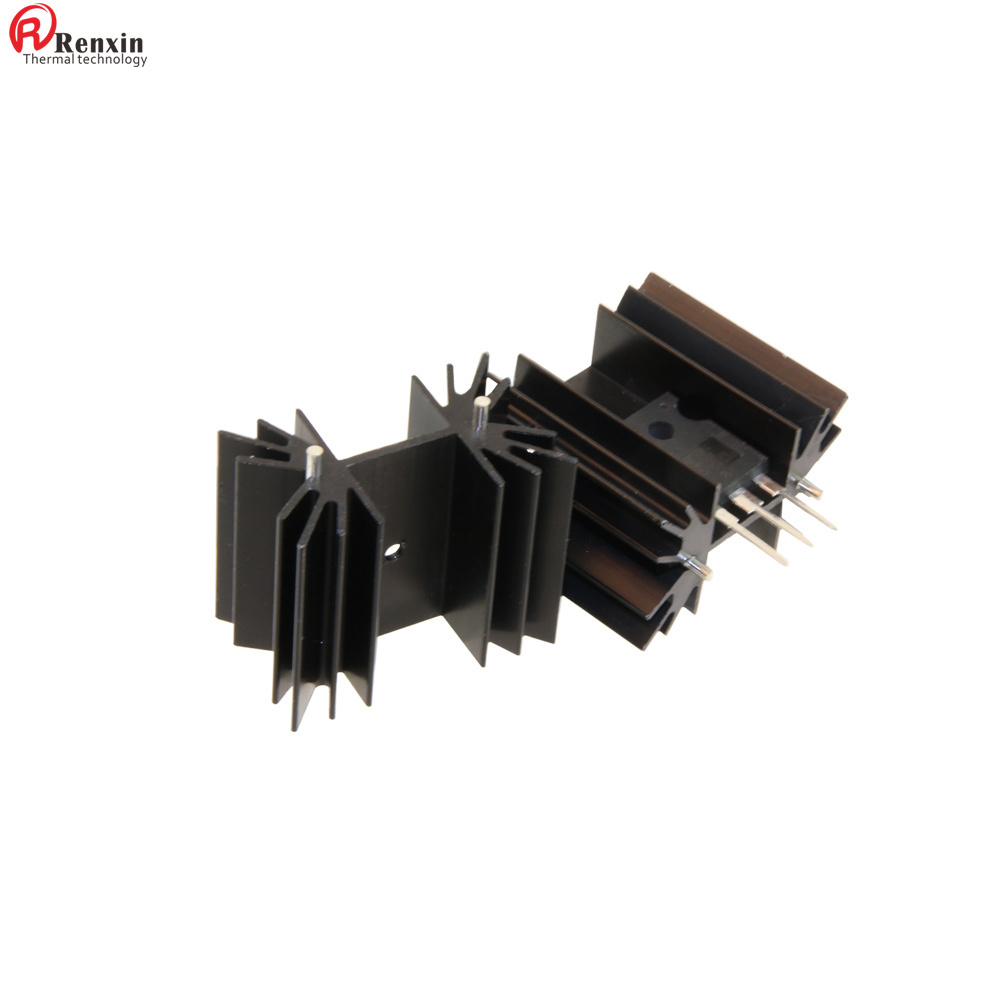 Black anodized aluminium heatsink aluminum profile heat sink for PCB heat dissipation