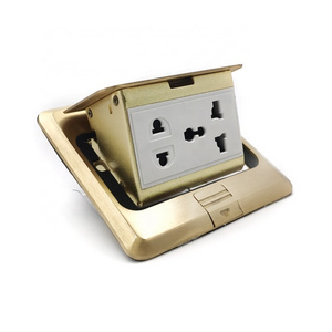 220V brass house outlet durable waterproof hidden electric floor box socket