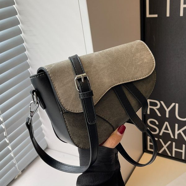 Retro Versatile Saddle High Quality Luxury Bags Contrast Shoulder Fashion Designers Luxury Bags Pu Magnetic Buckle Luxury Bags