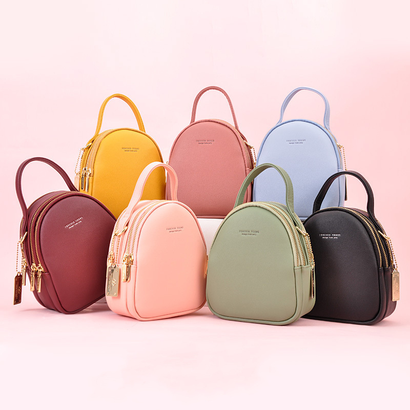 2022 New Design Pure Color Women Backpack  Large Capacity  Backpack Pu Leather  Hot Sell Fashion Backpack RY73146