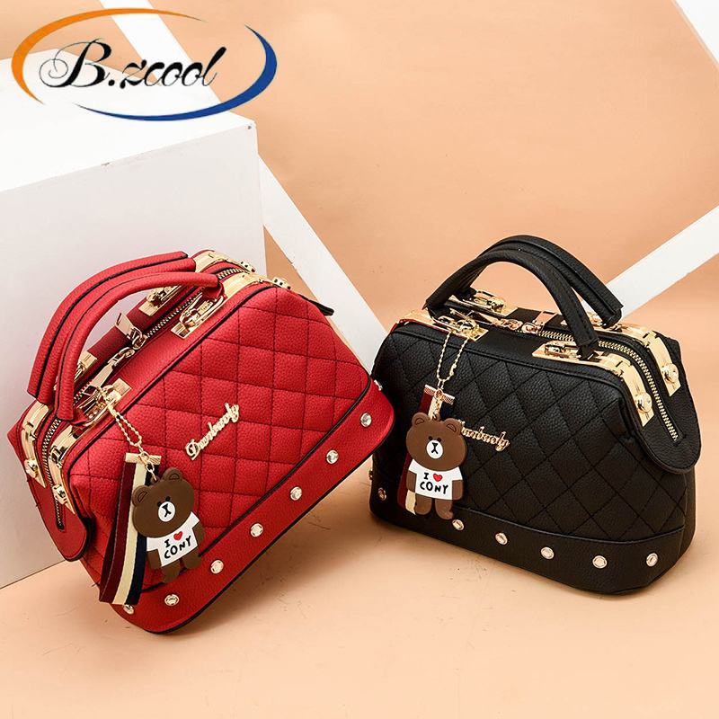 Capes Teddy Bear Fashion  For Ladies Girls  Bags Zipper New Bags The Rivet  Sling Bags For Women Handbag Ry720013