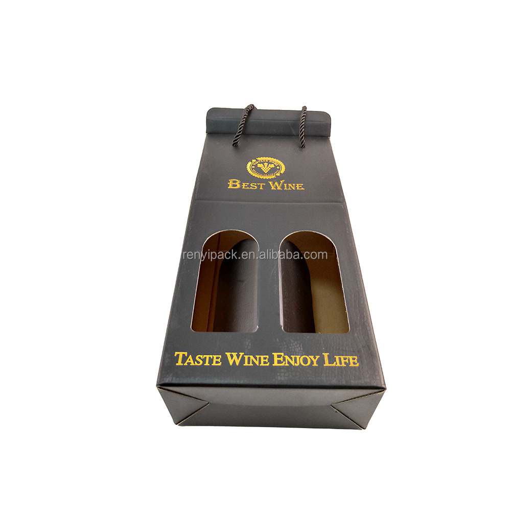 New Material synthetic leather corrugated paper 12 pack beer box corrugated wine box with divider wine box packaging