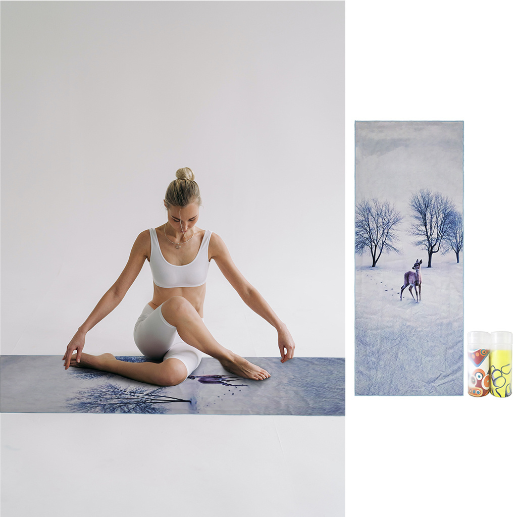 customised gym sweat towel pattern quick-drying towel yoga mat towel non slip for hot yoga