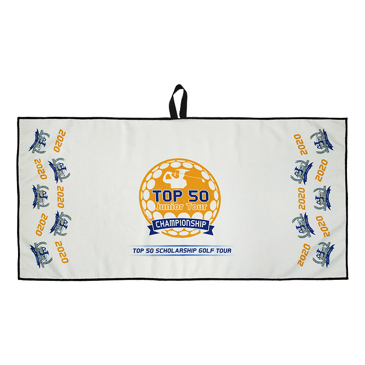 Good hand feeling sport towel golf towel with Thermal sublimation printing  logo