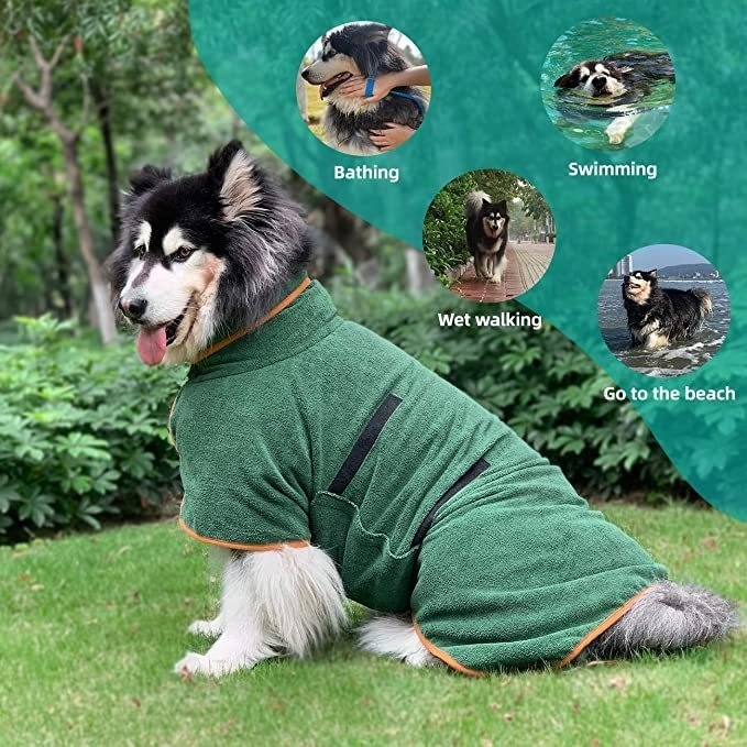 Pets Bathrobe Quick-drying Dog Clothing Towel Whole Body Wrap Coat for Cats Thick Microfiber Bath Bathrobe for Pets Clothes