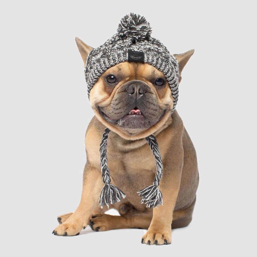 Funny Cute Winter Grey Rose Pet Headgear Hat for Dog Cat Warm Small Dogs Hats Halloween Christmas Pet Cat Accessories