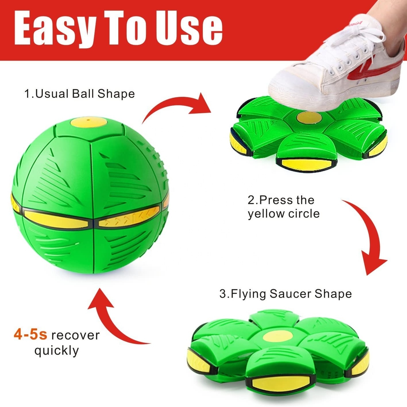 Magic Pet Dog Toy Flying Saucer Ball Strange Magic Balls Elastic UFO Decompression Deformation Dog Ball New Toys for Dogs