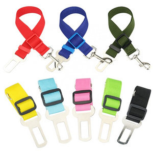 Dogs Car Seat Belt Accessories Adjustable Dog Harness Pet Leash Designer Dog Collar Travel Clip Puppy Collar Leash