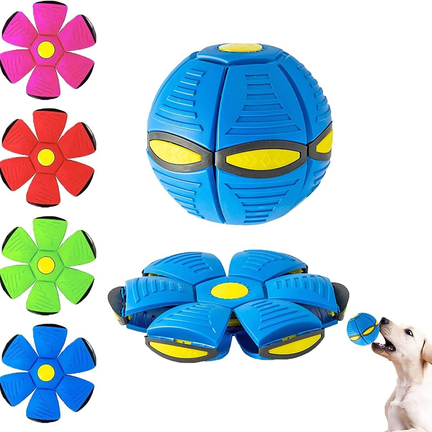 Magic Pet Dog Toy Flying Saucer Ball Strange Magic Balls Elastic UFO Decompression Deformation Dog Ball New Toys for Dogs