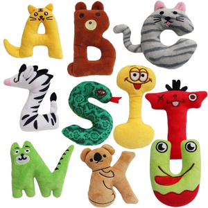 Pet Dogs Toy Relieve Depression Bite Resistance Puppy Plush Soundmaking Toys 26 English Letters Plush Squeaky Toys Wholesale