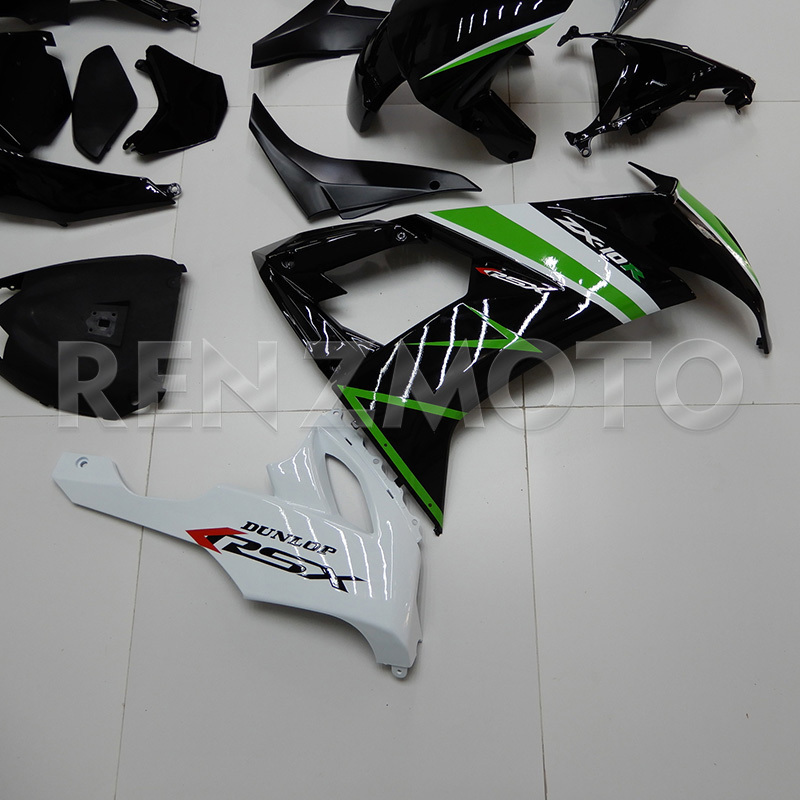 white Black green Fairings  ZX10R 2008-2010 Bodywork Injection Panels Abs Plastic Body Kits For Kawasaki ZX10R 2008-2010