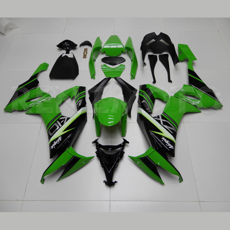 Injection Full Fairing Kit For Kawasaki zx10r 2008 2010 Black green Abs Plastic Motorcycle Bodywork