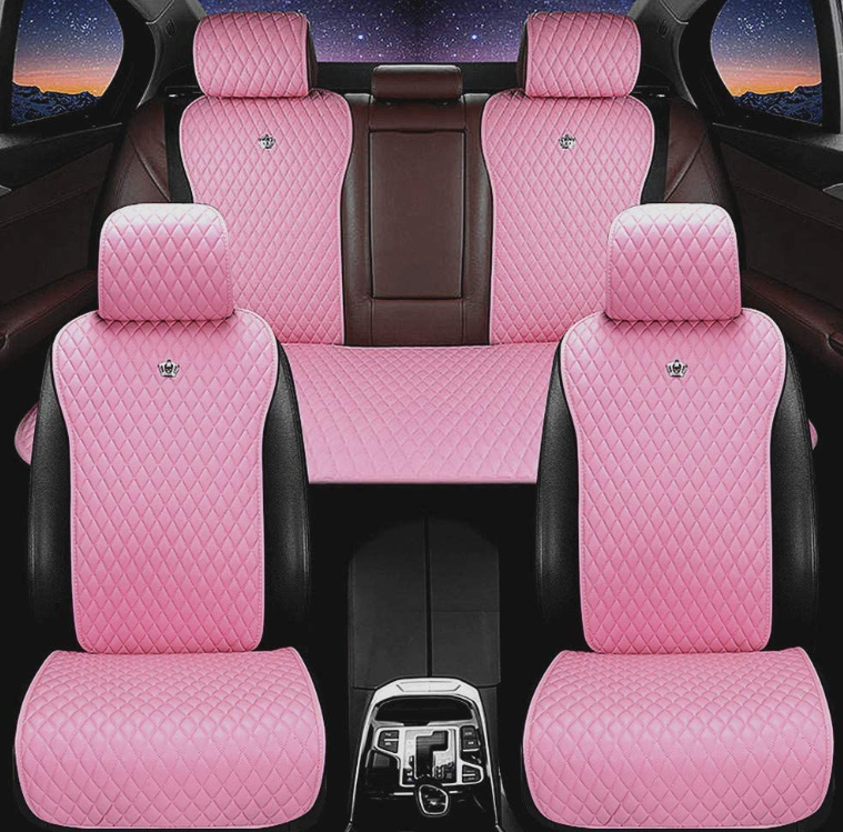 Fashion Universal Seat Covers Soft Red Leather Seat Cover for Cars Auto Seat Cushion Covers 11pcs for Car Auto Truck SUV