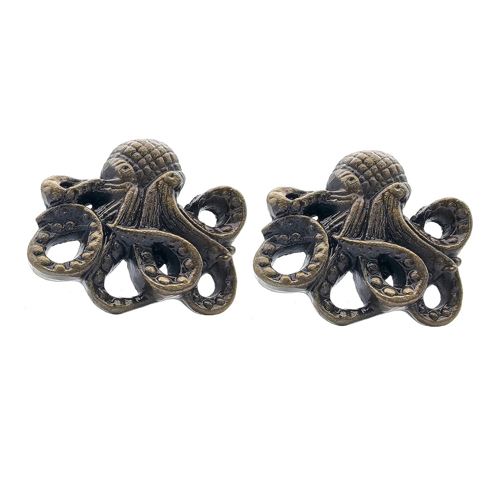 Unique Design Octopus Cast Iron Door Pulls Knobs Set of 2 Antique Brown for Bulk Selling from Indian Manufacturer