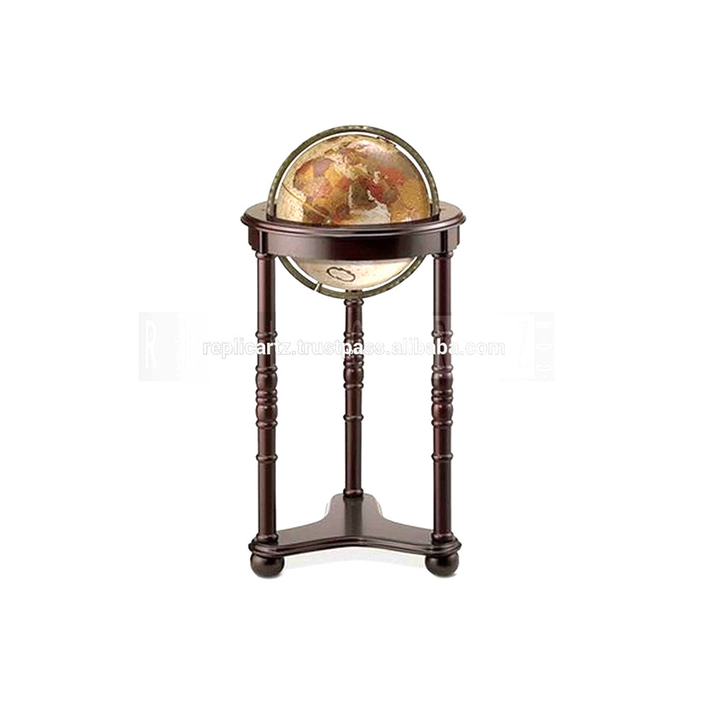 Nautical World Globe with Wooden Base