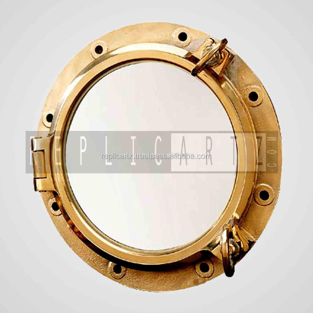 Brass Porthole Mirror Porthole Clock Navy Ship Porthole Window Nautical Ships Hanging Clock Home Decor