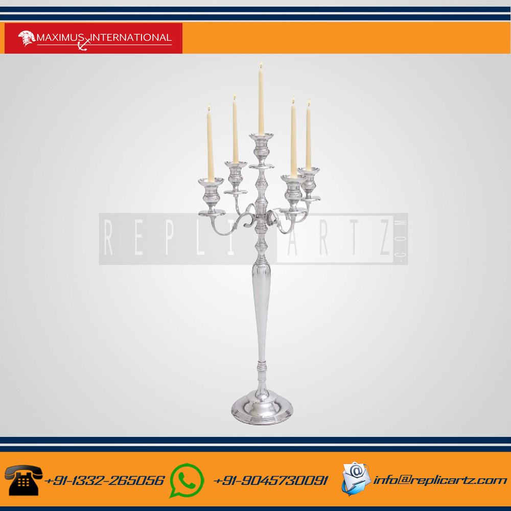 Metal 5 Lite Portable Candelabra With Dazzling And Radiant Look Candle Holders Accent for Wedding, Party, Event, Home Decor