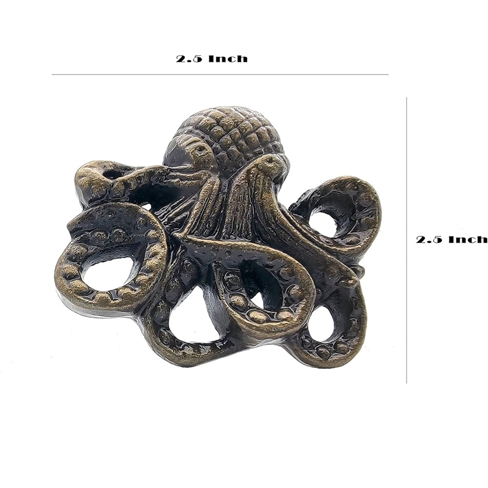 Unique Design Octopus Cast Iron Door Pulls Knobs Set of 2 Antique Brown for Bulk Selling from Indian Manufacturer