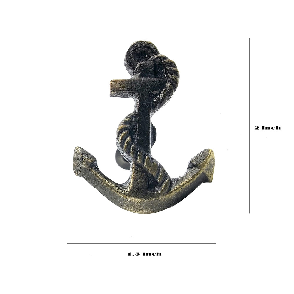 Factory Direct Sales Cast Iron Nautical Anchor Drawer Knobs & pulls Set of 4 from Manufacturer