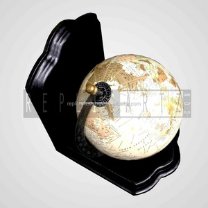 Metal Globe Bookend Library Bookend Decorative Vintage Globe Bookends for Office Kitchen Living Room Home Decor and Gift Item