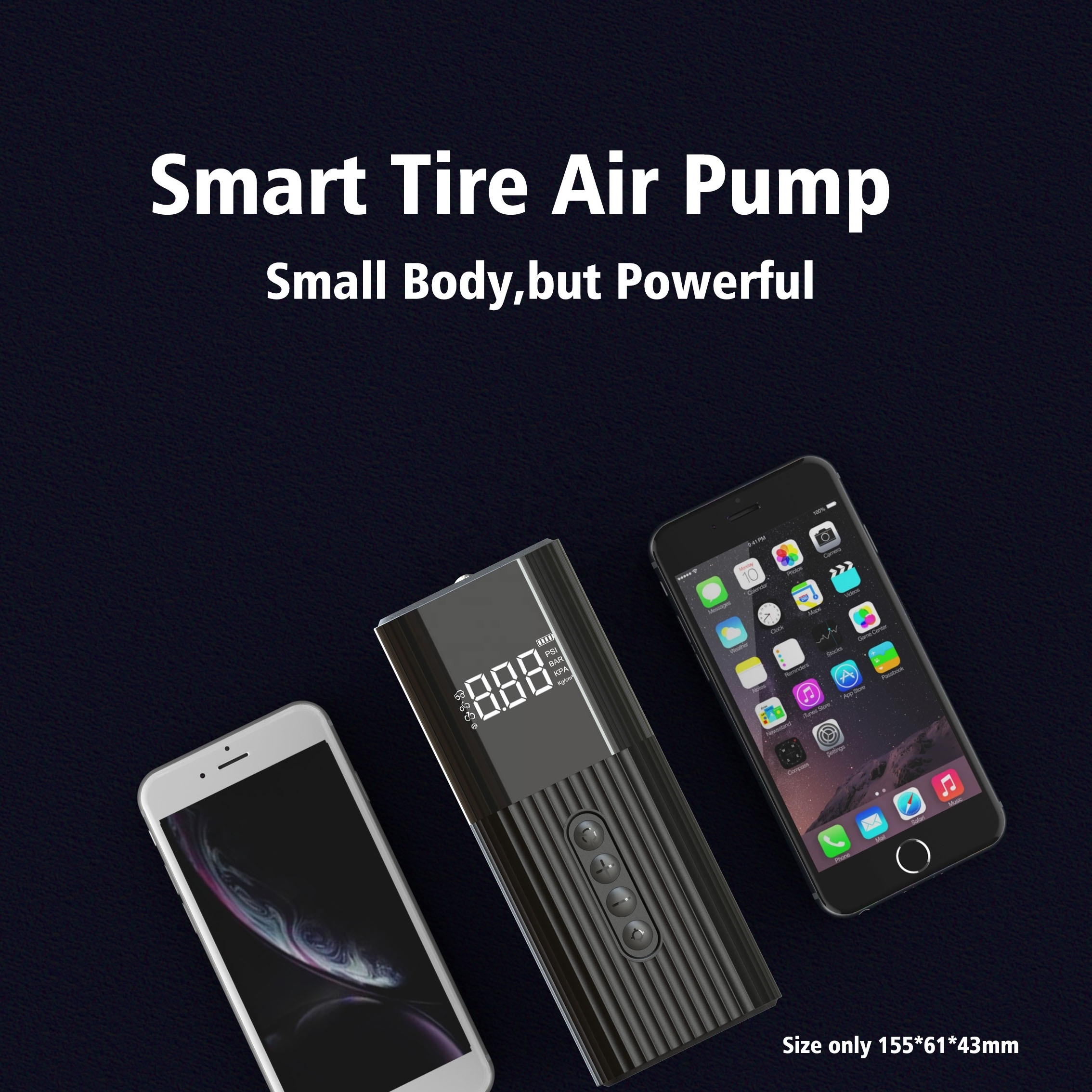 Smart very small size fast car tire inflation 5 minutes electric pressure pump car tyre digital airpump for car