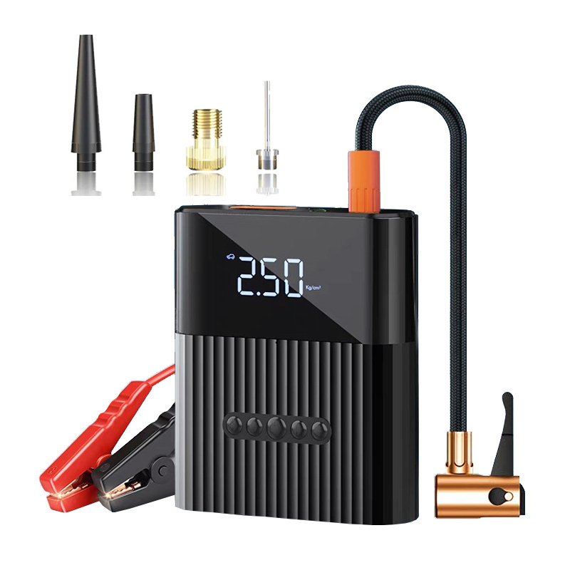 Car mounted wireless inflation pump, portable emergency starting power supply for automobiles, Car tire inflation pump