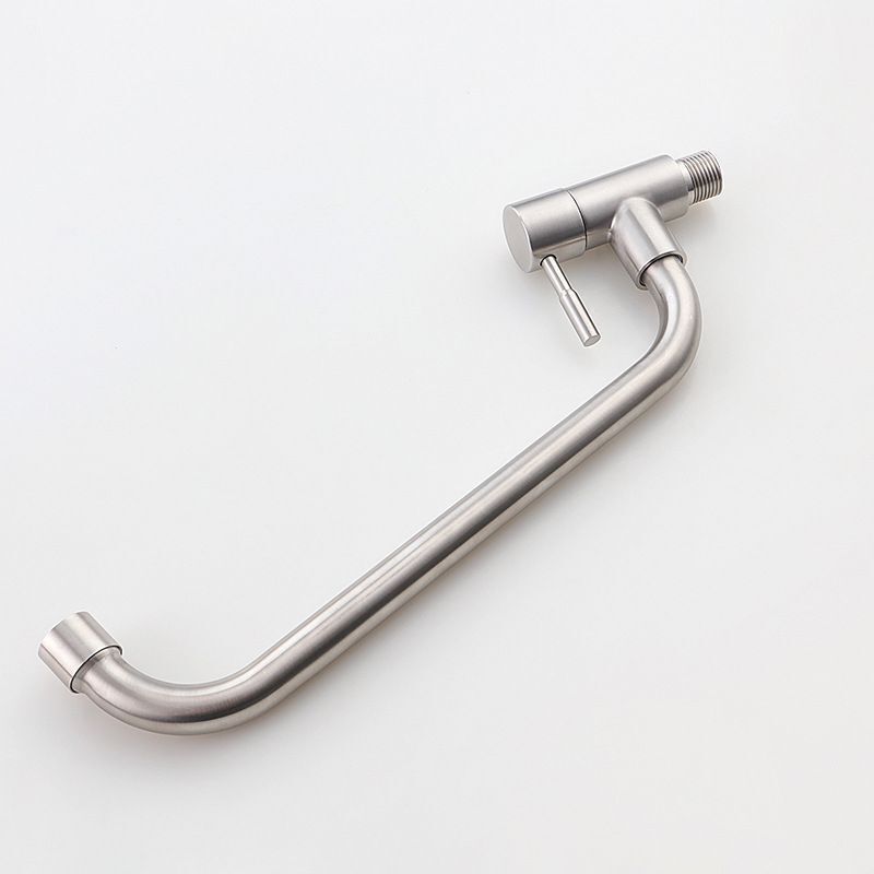 Brushed stainless steel 4 points into the wall single cold quick opening faucet kitchen water tap basin sink faucet