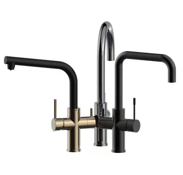 Two Handle 4 in1 Boiling Stainless Steel  Kitchen Taps Instant Boiling Water Tap Hot Cold Mixer Water Filtration Tap and Faucets