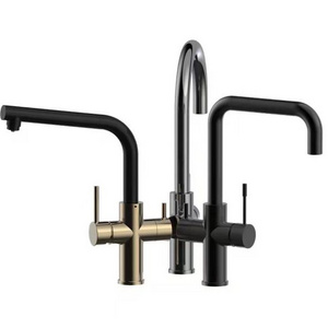 Two Handle 4 in1 Boiling Stainless Steel  Kitchen Taps Instant Boiling Water Tap Hot Cold Mixer Water Filtration Tap and Faucets