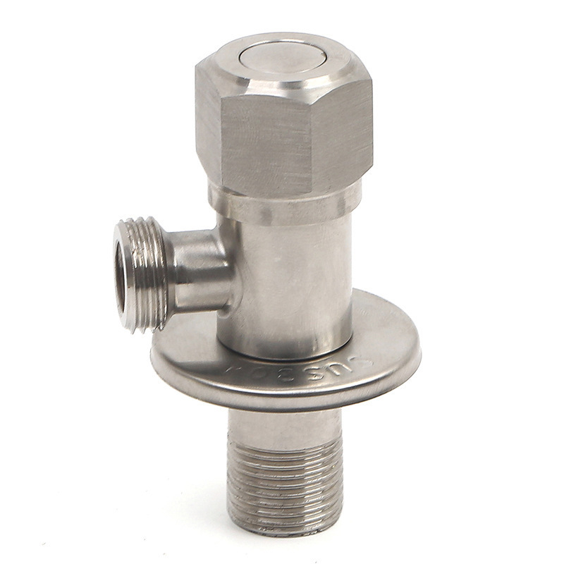 SUS 304 Stainless Steel Water Heater Toilet Water Inlet Stop Hexagonal Triangle Valve For Hot And Cold Copper Core Angle Valves