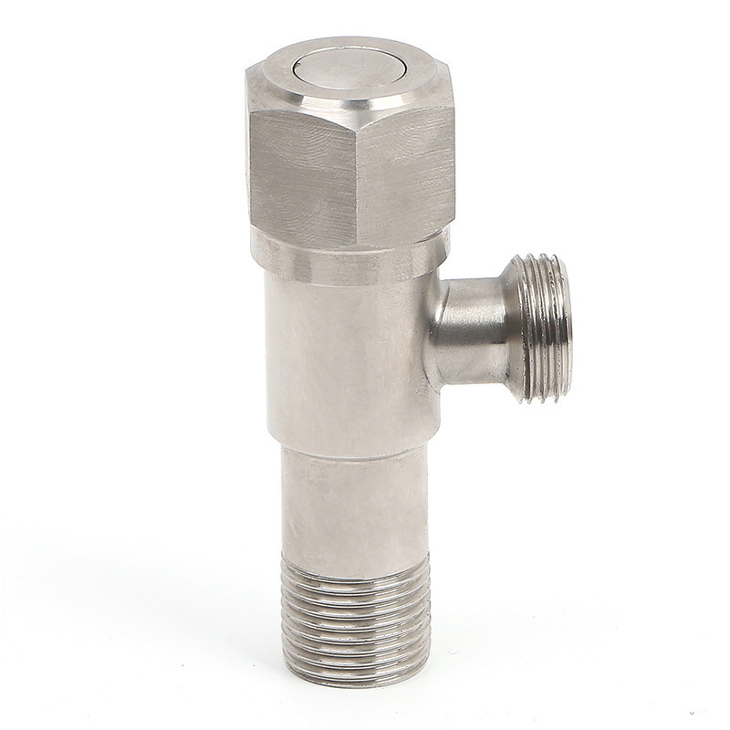 SUS 304 Stainless Steel Water Heater Toilet Water Inlet Stop Hexagonal Triangle Valve For Hot And Cold Copper Core Angle Valves