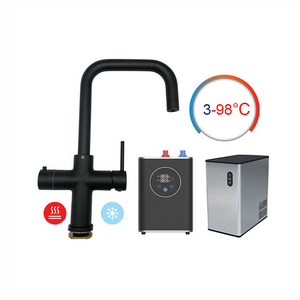 Hot Selling 4 in 1 Matte Black Kitchen Faucet Hot Cold Boiling Chilled Mixer Water Tap Faucets