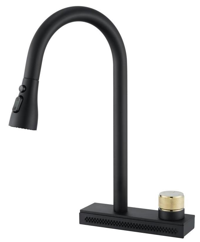 Kitchen Faucet with Pull Down Sprayer Stainless Steel Brushed Nickel Commercial Bar Waterfall