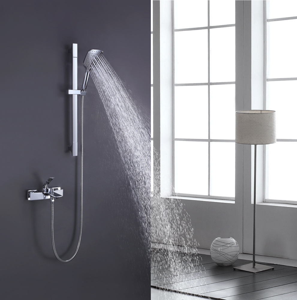 Shower Head with Handheld Combo Single-Handle Faucet with Valve and Trim Kit, Brushed Nickel