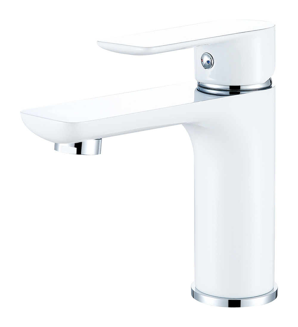 Waterfall Bathroom Sink Faucet White Single Handle Bathroom Faucet