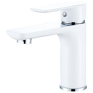 Waterfall Bathroom Sink Faucet White Single Handle Bathroom Faucet