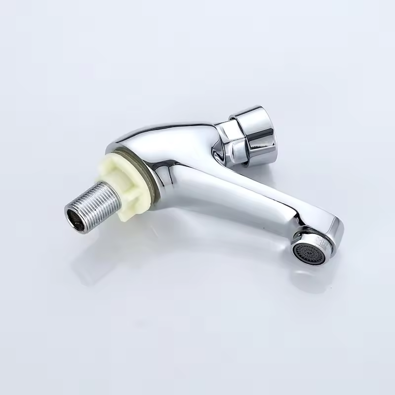 Durable Time Delay Self Closing Tap Brass Automatic Push Button Cold Faucet Factory Price Public Washroom Water Saving Faucet