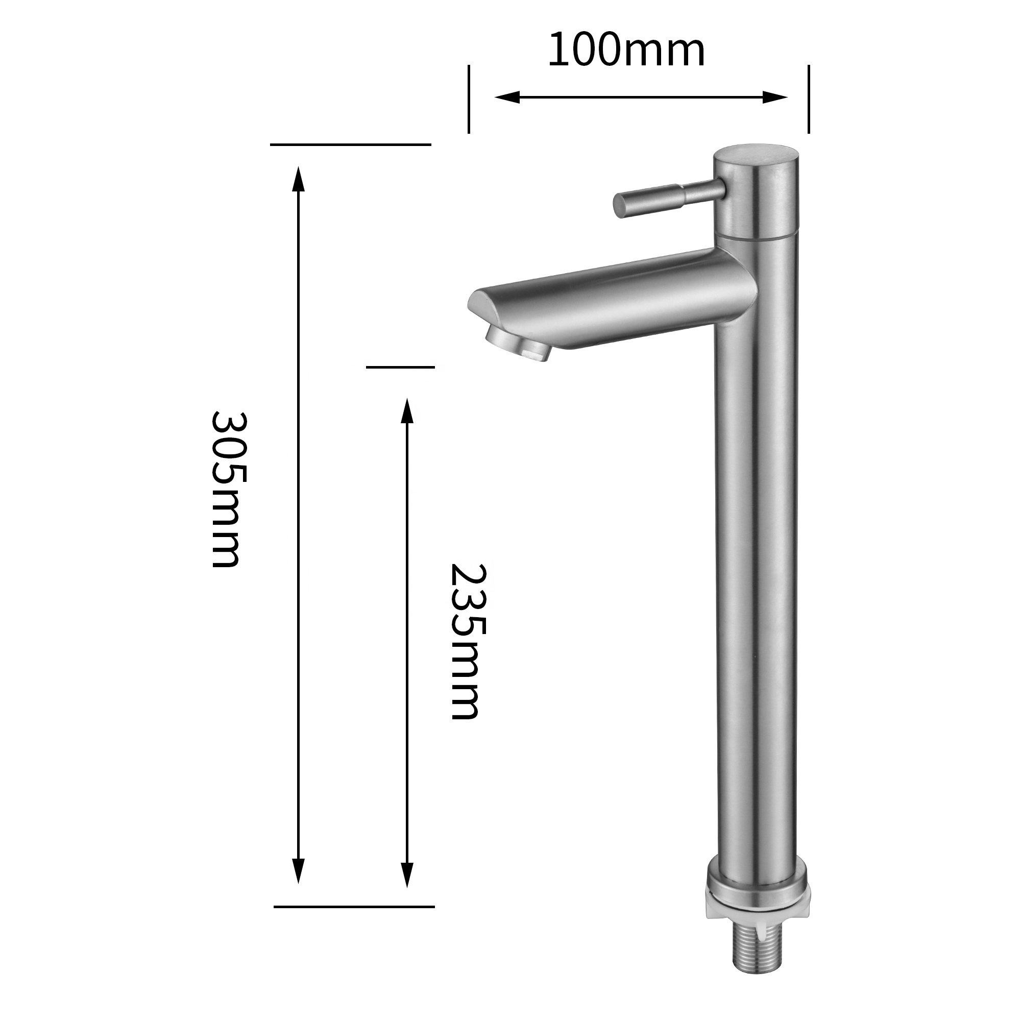 SUS 304 universal mount wall mounted kitchen faucet