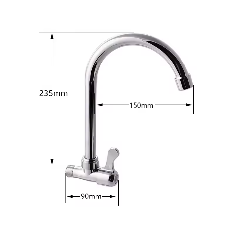 LIZHEN zinc kitchen faucet water wall mounted hot and cold water mixer desk tapingle hole single handle