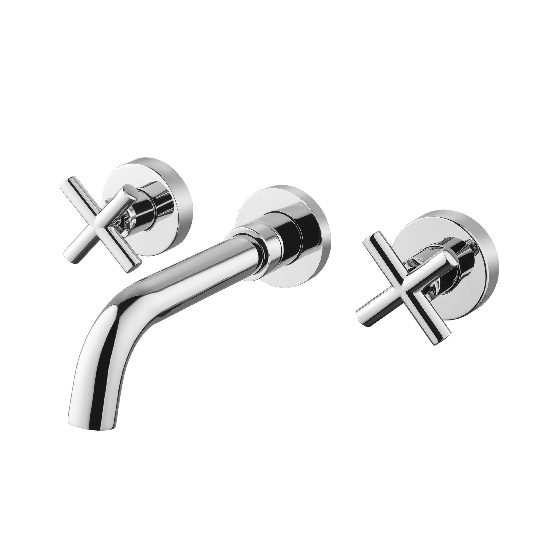 Modern Bathroom brass Double Handle Water Tap Hidden Wall Mounted Concealed Wall Basin Faucet